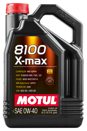 Motul 5L Synthetic Engine Oil 8100 0W40 X-MAX - Porsche A40