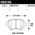 Hawk 15-17 Volkswagen Golf / 15-16 Volkswagen Golf GTI HPS 5.0 Rear Brake Pads